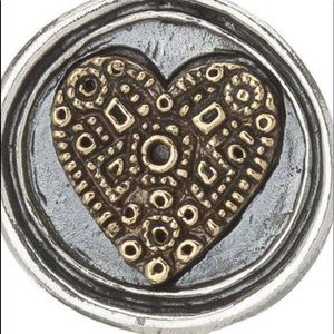 Waxing poetic wing and prayer heart pendant retired sterling silver and brass